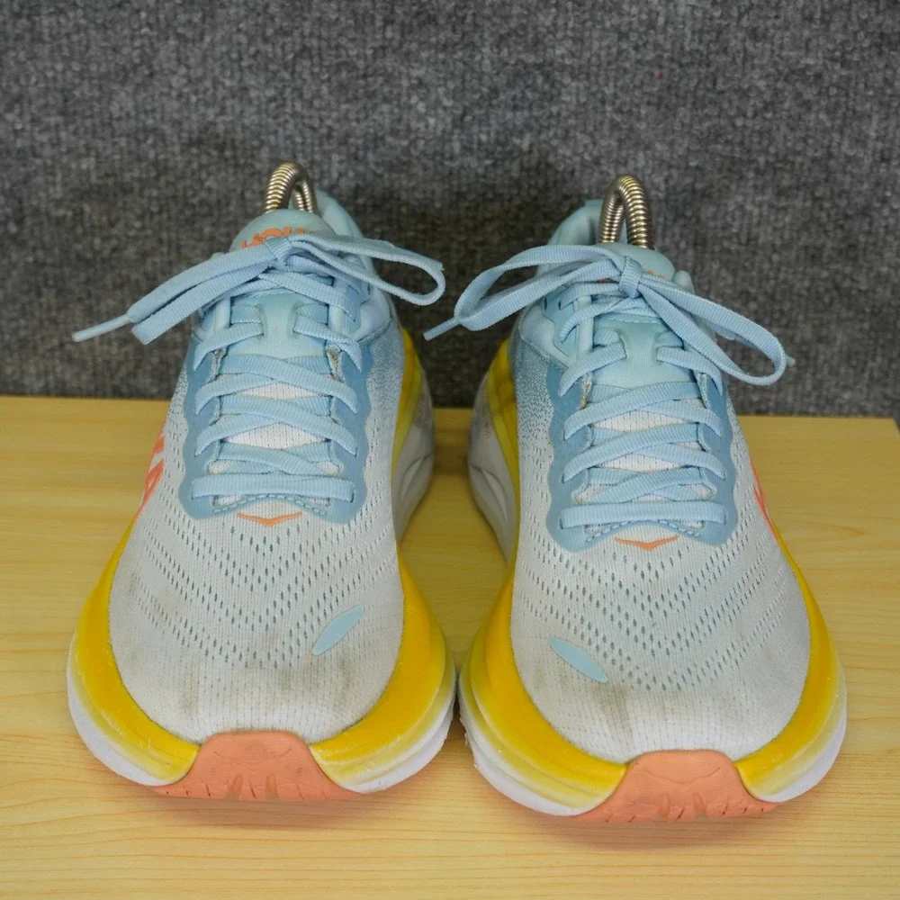 Hoka One One Bondi 8 Shoes Womens Size 7.5 Blue Running Sneakers 1127952 SSCA